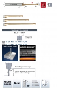 Микрофреза концевая Karnasch d= 0,2мм l=6 мм HRC